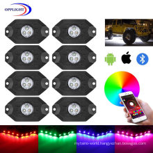 RGB LED Rock Lights with Bluetooth Controller, Timing Function, Music Mode 4 Pods/6pods/8pods/12pods Multi Color LED Light Kit